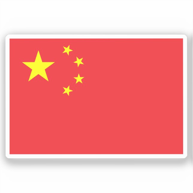 Sticker Drapeau de la Chine découpé sur mesure (Recto)