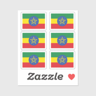 Sticker Drapeau de la collection Ethiopie pack de 6