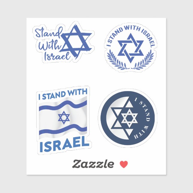 Sticker Drapeau De La Collection Force Et Liberté D'Israël (Feuille)