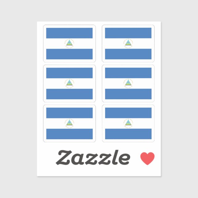 Sticker Drapeau de la collection Nicaragua pack de 6 (Feuille)