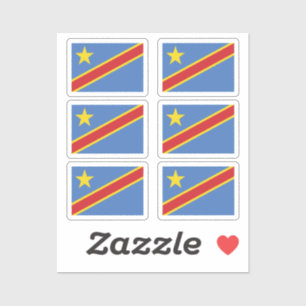 Sticker Drapeau de la Collection RD Congo pack de 6