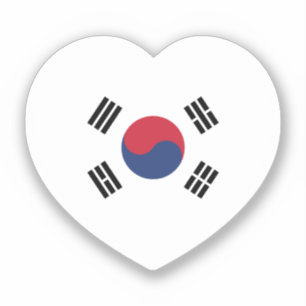 Sticker Drapeau de la Corée du Sud Cœur