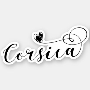Sticker Drapeau de la Corse de coeur, j'aime la Corse,