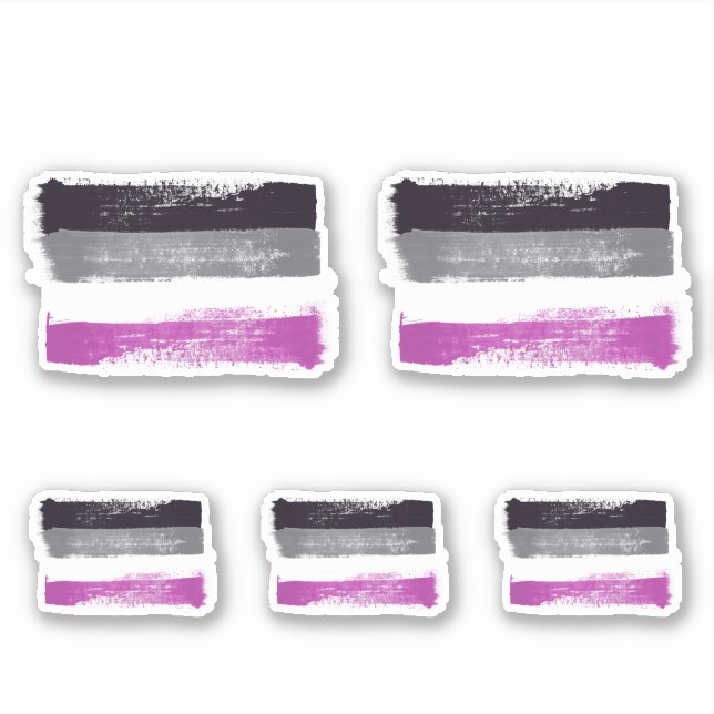 Sticker Drapeau de la fierté asexuée peint (Devant)