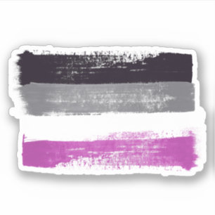 Sticker Drapeau de la fierté asexuée peint