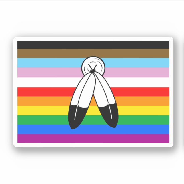 Sticker Drapeau de la fierté de progrès LGBTQ+ (Devant)