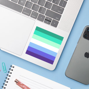 Sticker Drapeau de la fierté gay trans-inclusive de Slippe