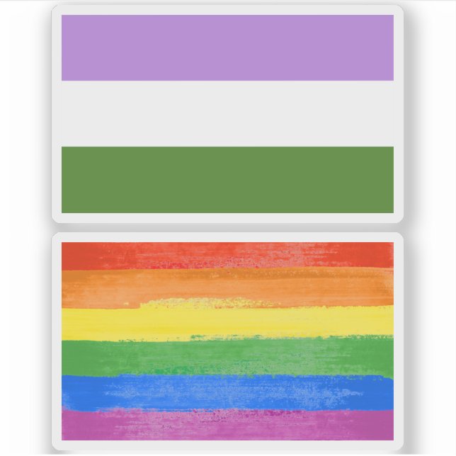 Sticker Drapeau de la fierté queer (Devant)