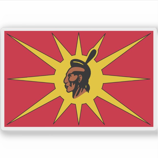 Sticker Drapeau de la Mohawk Warrior Society (Rotisken’rak (Devant)