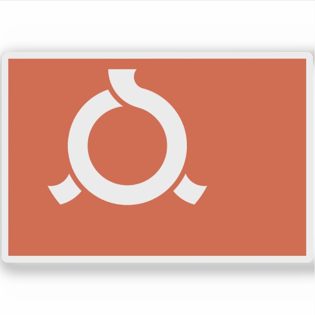 Sticker Drapeau de la préfecture de Fukushima, Japon (Devant)