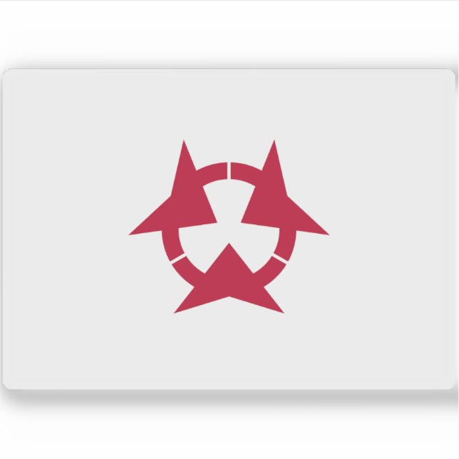 Sticker Drapeau de la préfecture d'Oita, Japon (Devant)