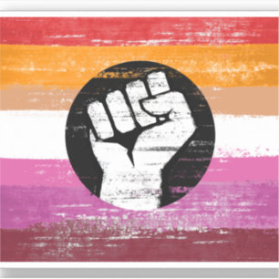 Sticker Drapeau de la protestation peinte par lesbienne