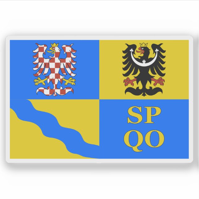 Sticker Drapeau de la région d'Olomouc, République tchèque (Devant)