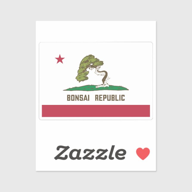 Sticker Drapeau de la République de Bonsai (Feuille)