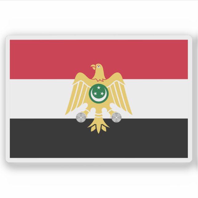 Sticker Drapeau de la République d'Égypte (1952-1958) (Devant)