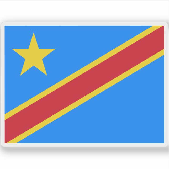 Sticker Drapeau de la République démocratique du Congo (Devant)