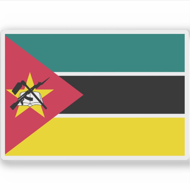 Sticker Drapeau de la République du Mozambique (Devant)