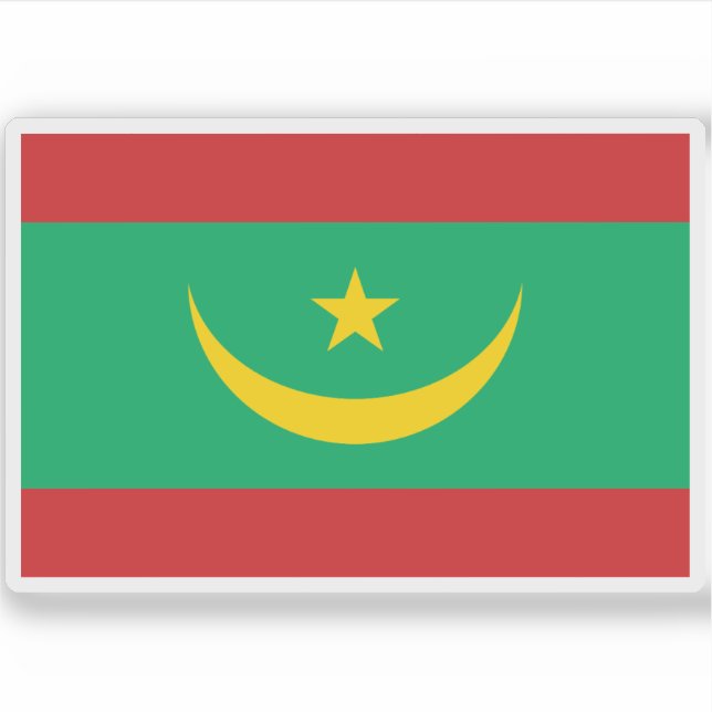 Sticker Drapeau de la République islamique de Mauritanie (Devant)