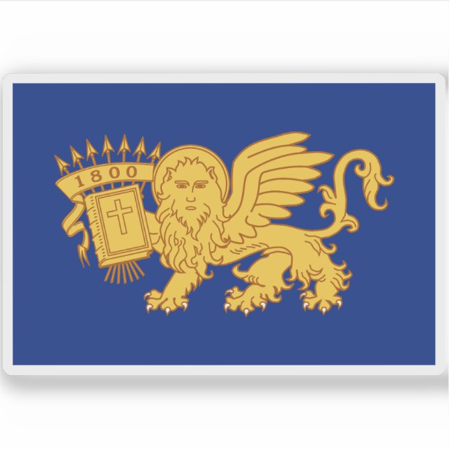 Sticker Drapeau de la République septinsulaire de Grèce (1 (Devant)