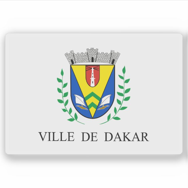Sticker Drapeau de la ville de Dakar, Sénégal (Devant)