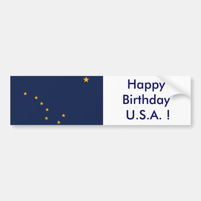 Sticker Drapeau de l'Alaska, Joyeux anniversaire U (Devant)