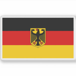 Sticker Drapeau de l'Allemagne avec armoiries (non officie