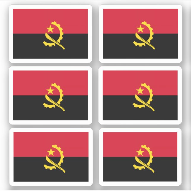 Sticker Drapeau de l'Angola - une collection (Devant)