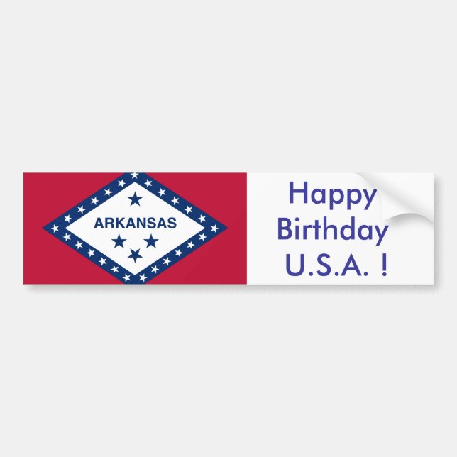 Sticker Drapeau de l'Arkansas, Joyeux anniversaire (Devant)