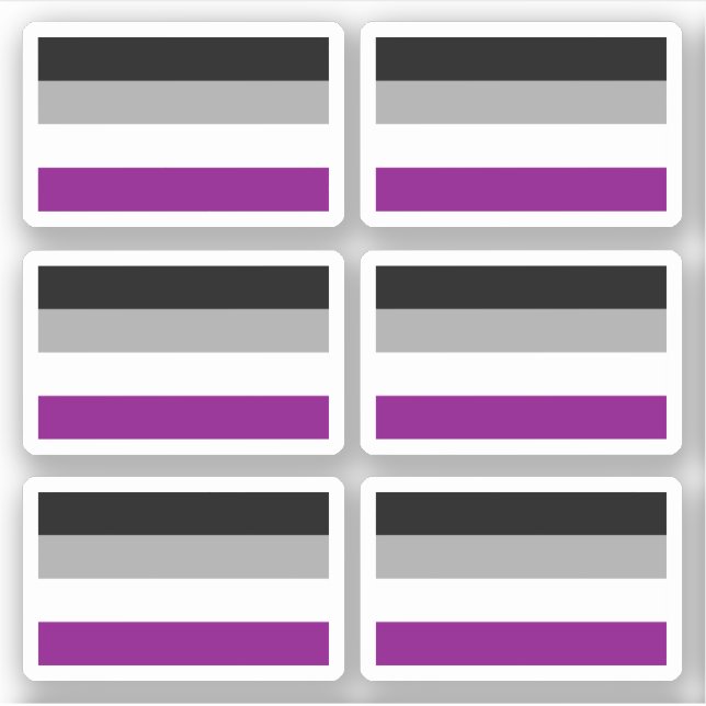 Sticker Drapeau de l'Asexuality Pride (Devant)