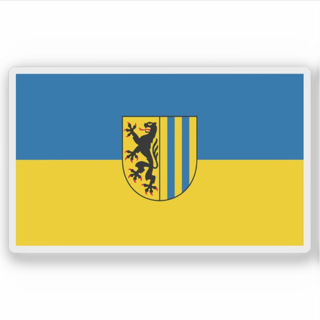 Sticker Drapeau de Leipzig, Allemagne (Devant)