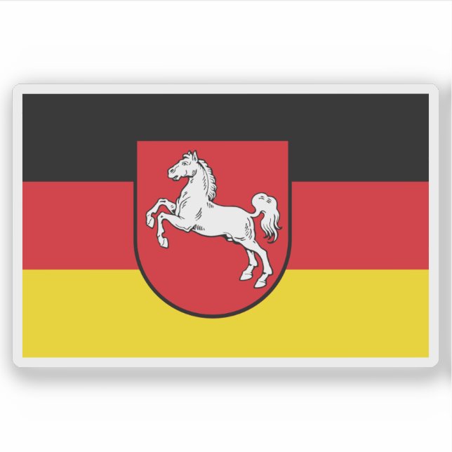 Sticker Drapeau de l'État de Basse-Saxe, Allemagne (Devant)