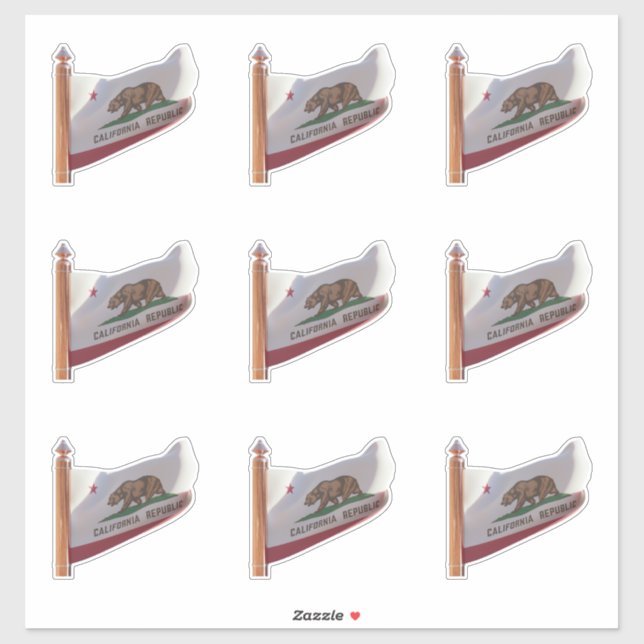 Sticker Drapeau de l'État de Californie (Feuille)