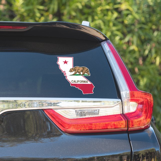 Sticker Drapeau de l'État de Californie ours  (Côté voiture)