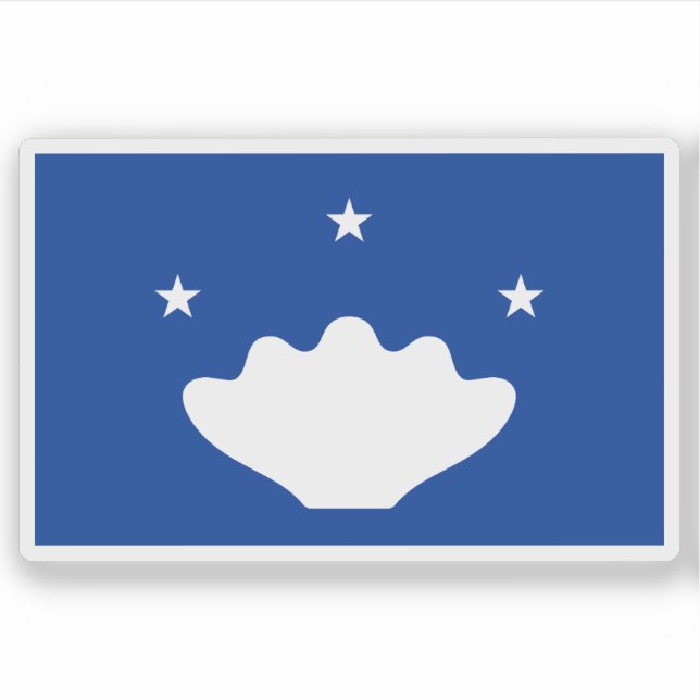 Sticker Drapeau de l'État de Hatohobei (Tobi), Palaos (Devant)