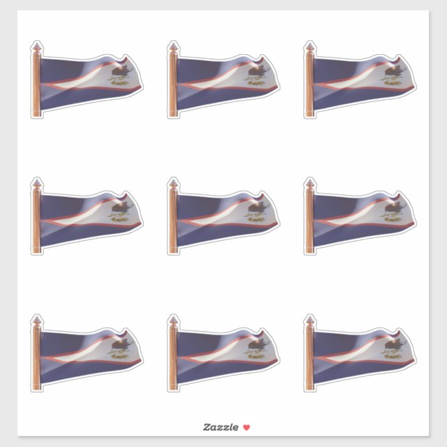 Sticker Drapeau de l'État des Samoa américaines/Amerika Sā (Feuille)
