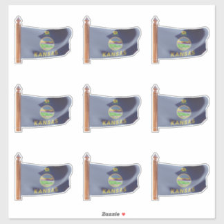 Sticker Drapeau de l'État du Kansas