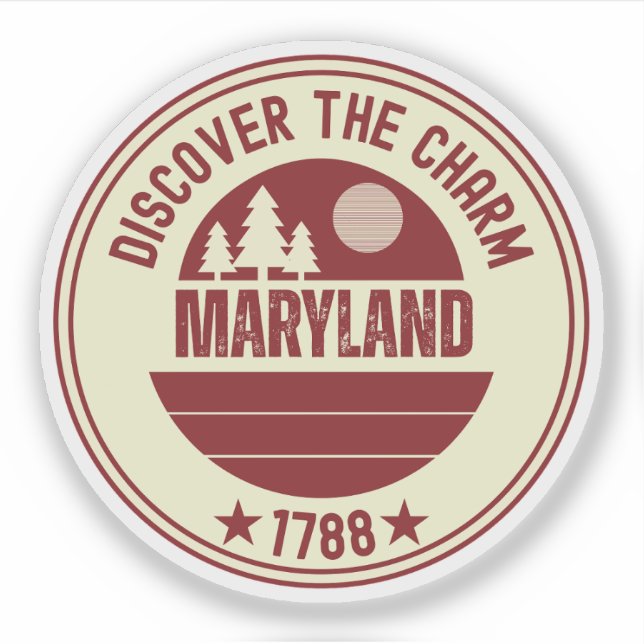 Sticker Drapeau de l'État du Maryland - Souvenir Crabe MD (Devant)