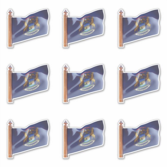 Sticker Drapeau de l'État du Michigan (Devant)