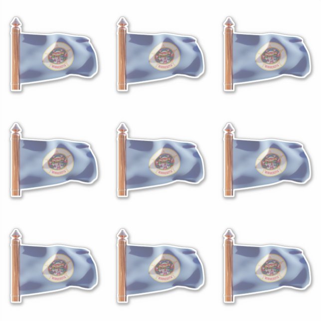 Sticker Drapeau de l'État du Minnesota (sortant) (Devant)