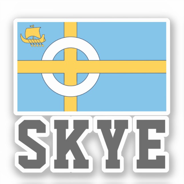 Sticker Drapeau de l'île de Skye, ÉCOSSE (Recto)
