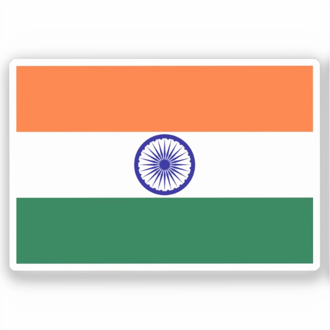 Sticker Drapeau de l'Inde découpé sur mesure  (Recto)