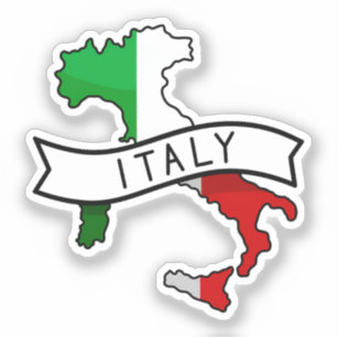 Sticker Drapeau de l'Italie Carte Fierté italienne patriot