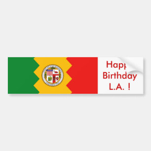Sticker Drapeau de Los Angeles, Joyeux Anniversair