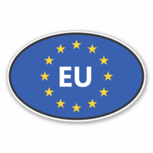 Sticker Drapeau de l'Union européenne Code pays auto vinyl