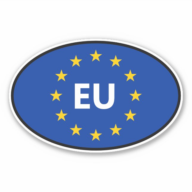 Sticker Drapeau de l'Union européenne Code pays auto vinyl (Devant)