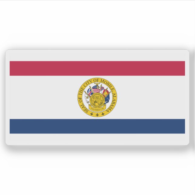 Sticker Drapeau de Mobile, Alabama, États-Unis (Devant)