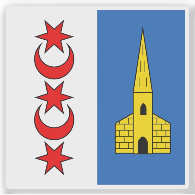 Sticker Drapeau de Montreux, Suisse (Devant)