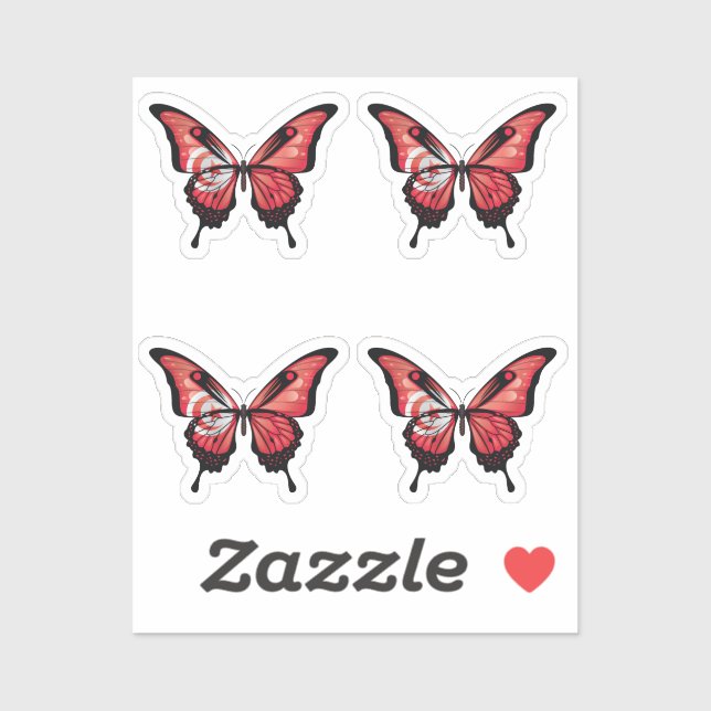 Sticker Drapeau de papillon noir de Tunisie (Feuille)