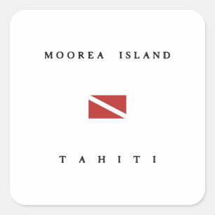 Sticker Drapeau de piqué de scaphandre du Tahiti d'île d