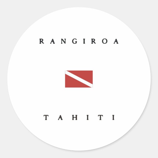 Sticker Drapeau de plongée Rangiroa Tahiti (Devant)